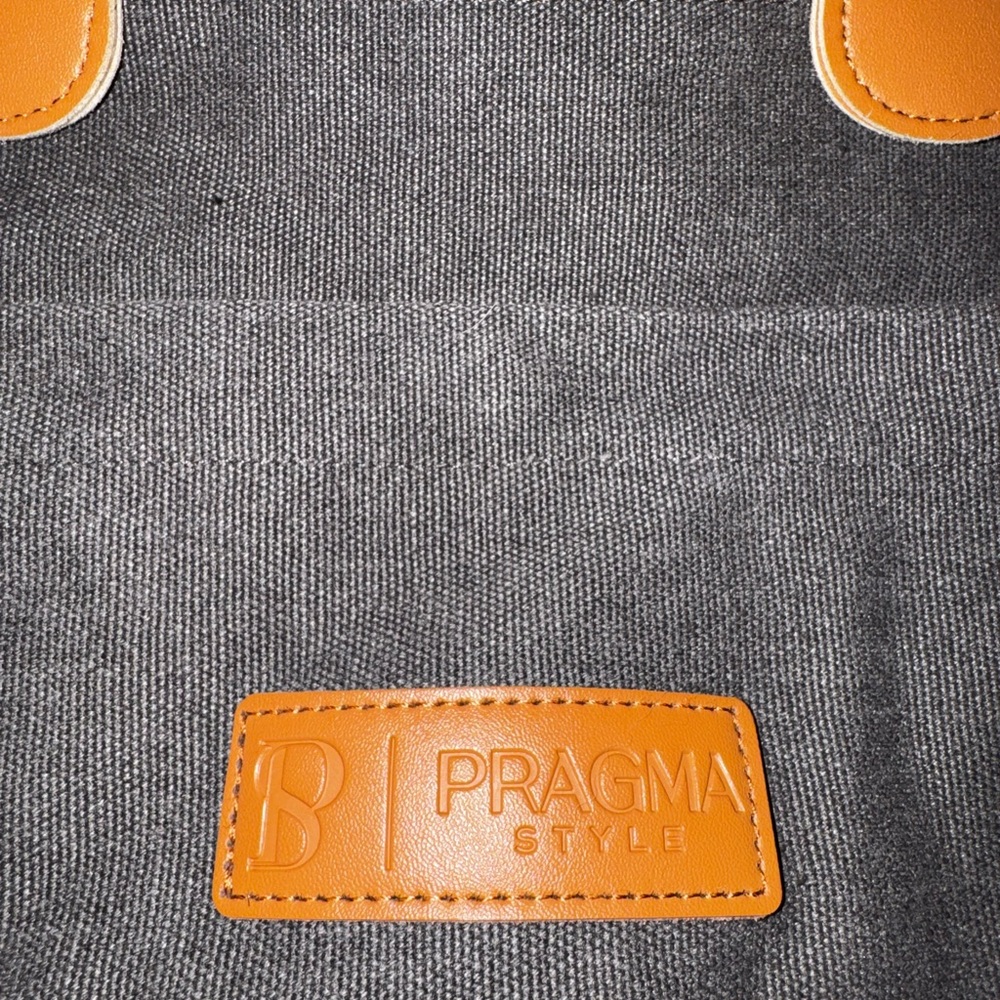 Pragma Canvas Converta Tote in charcoal with Tan Leather Accents - Picture 2 of 14